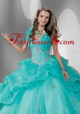 Fashionable Blue Organza Quinceanera Jacket with Beading  ACCJA078FOR