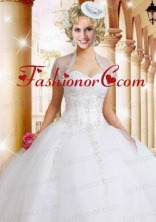 Fashionable White Organza Quinceanera Jacket with Appliques ACCJA081FOR