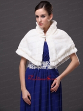 Faux Fur High Neck White Wedding Party Wrap For Winter RR0915048FOR