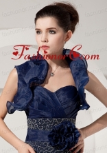 Fold Over Collar Sleeveless Jacket in Navy Blue ACCJA052FOR