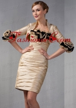Hand Made Flowers Jacket in Champagne ACCJA009FOR