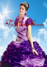 Lovely Fuchsia Organza Quinceanera Jacket with Ruffles ACCJA105FOR