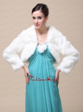 Low Price Rabbit Fur Special Jacket  In Ivory With High neck RR091501FOR