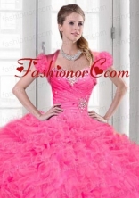Luxurious Beading and Ruching Organza Quinceanera Jacket with Pink ACCJA122FOR
