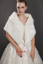 Luxurious Button Faux Fur Fold over Collar Wrap  Shawl UNION29T07FOR