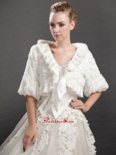 Luxurious Fold over Collar Half Sleeves Jacket UNION29T010FOR