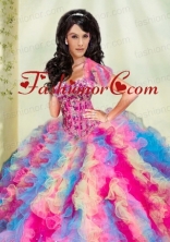 Luxurious Multi Lolor Organza Quinceanera Jacket with Appliques and Ruffles  ACCJA067FOR