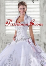 Luxurious Taffeta Quinceanera Jacket  Wedding in White ACCJA004FOR