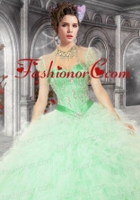 Pretty Organza with Beading and Ruffles Quinceanera Jacket ACCJA086FOR