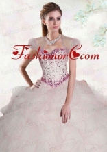 Romantic White Organza Quinceanera Jacket With Beading and Ruffles ACCJA120FOR