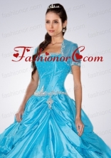 Sky Blue Brand New Organza Quinceanera Jacket With Appliques  ACCJA002FOR