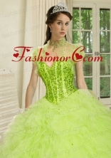 The Brand New Style  Beading and Ruffles Quinceanera Jacket in Spring Green ACCJA127FOR