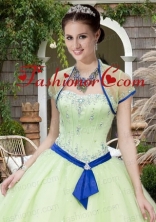 The Super Hot Tulle Beading and Sequins Quinceanera Jacket in Light Green ACCJA069FOR