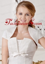 White Short Sleeves Jacket For Formal Occasion ACCJA020FOR