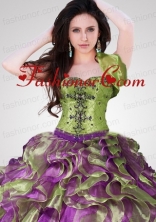 Wonderful Ruffles Organza Olive Green Quinceanera Jacket ACCJA096FOR