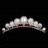 Popular Tiara With Rhinestone and Big Imitation Pearl Decorate ACCTIARA17FOR