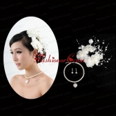 Charming Jewelry Set with Headpiece Immitation Pearl Necklace And Earrings ACCJSET201FOR