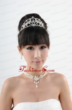 Dignified Crown with Wedding Jewelry Set Including Necklace And Earrings ACCJSET211FOR