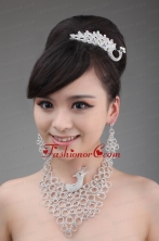 Dignified Jewelry Set Including Necklace Crown And Earrings In Phoenix Shape ACCJSET009FOR