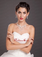 Glittering Ladies Alloy Necklace and Earrings Jewelry Set JDZH081FOR