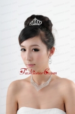 Gorgeous Rhinestone Wedding Tiara Jewelry Set With Necklace and Earrings ACCJSET190FOR