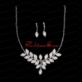 Ivory Pearl Jewelry Set With Rhinestone Including Necklace And Earrings ACCNES12FOR