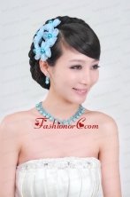 Multi Color Crystal Round Shaped Jewelry Set Including Necklace And Headpiece ACCJSET063FOR