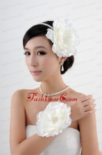 Pearls and Flowers Necklace Earrings Headpiece Jewelry Set ACCJSET189FOR