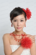 Red and Gold Jewelry Sets Including Necklace and Earings ACCJSET229FOR