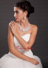 Shimmering Ladies Imitation Pearl Necklace and Earrings Jewelry Set JDZH062FOR