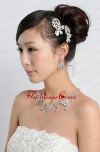 Shining Rhinestones Alloy Wedding Jewelry Set Including Necklace And Earrings ACCJSET223FOR