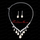 Splendid Big Drop Pearl Ladies Necklace And Earrings Jewelry Set ACCNES20FOR