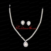 Vintage Style Pearl With Rhinestone Drop Necklace And Earring Set ACCNES13FOR