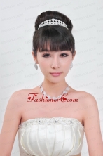 Vintage Style Pearl With Rhinestons  Necklace And Tiara ACCJSET074FOR