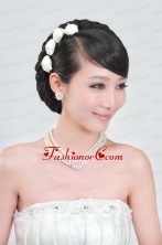 Vintage Style Pearl With Rhinestons Necklace Earring and Headpiece Set ACCJSET067FOR