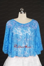 2014 Blue Beading Lace Hot Sale Wraps for Wedding Party JSA005-24FOR