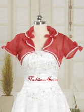 2014 Coral Red Wedding Party Shawls with Beading JSA004-22FOR