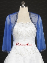 2014 Discount Royal Blue Long Sleeves Wraps with Beading JSA014FOR