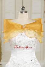 2014 Elegant Organza Beading Shawls for Gold JSA001-32FOR