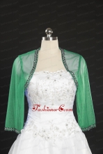 2014 Fall Long Sleeves Organza Wraps in Green JSA014-23FOR