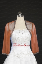 2014 Fashionable Rust Red Long Sleeves Wraps with Beading JSA014-12FOR