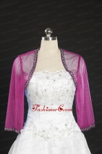 2014 Long Sleeves Hot Pink Wraps with Beading JSA014-9FOR
