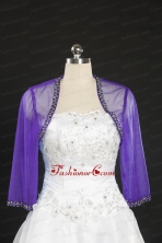 2014 Long Sleeves Wraps in Eggplant Purple JSA014-4FOR
