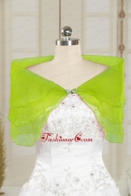2014 Organza Beading Shawls in Yellow Green JSA025-7FOR