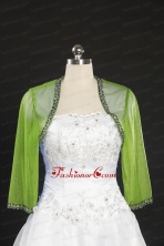 2014 Spring Green Beading Wraps with Long Sleeves JSA014-19FOR