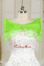 Beautiful Beading Organza Shawls in Spring Green JSA001-34FOR
