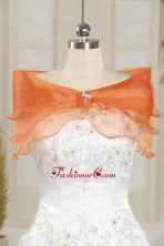 Beautiful Organza Beading Orange Shawls for Wedding JSA001FOR