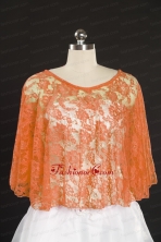 Elegant Orange Beading Lace Wraps for 2014 JSA005-4FOR