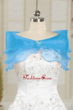 Fall Organza Beading Shawls in Baby Blue JSA001-20FOR