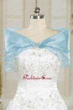 Fashionable Beading Orange Shawls in Aqua Blue JSA001-3FOR
